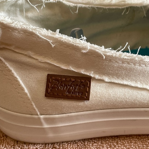Blowfish Malibu Melon white slip on button Sneaker canvas shoe 8 laceless cotton - Picture 8 of 16